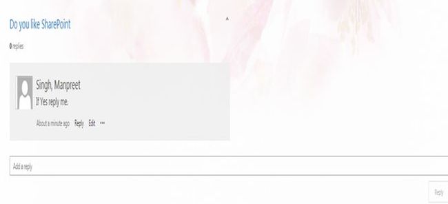 add a reply in sharepoint